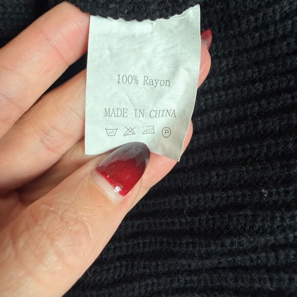 Anrabess Black, Sleeveless, Mockneck Ribbed Sweater, Jogger, Set- L - Picture 4 of 10